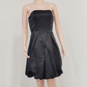 EXPRESS Design Studio  Black Fit & Flare Strapless Puffy Hem Dress Size: 10